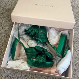 NEW Loeffler Randall Natalia Emerald Platform Bow Heel